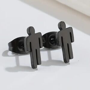 Billie Eilish Black Blohsh Stud Earrings